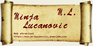 Minja Lučanović vizit kartica